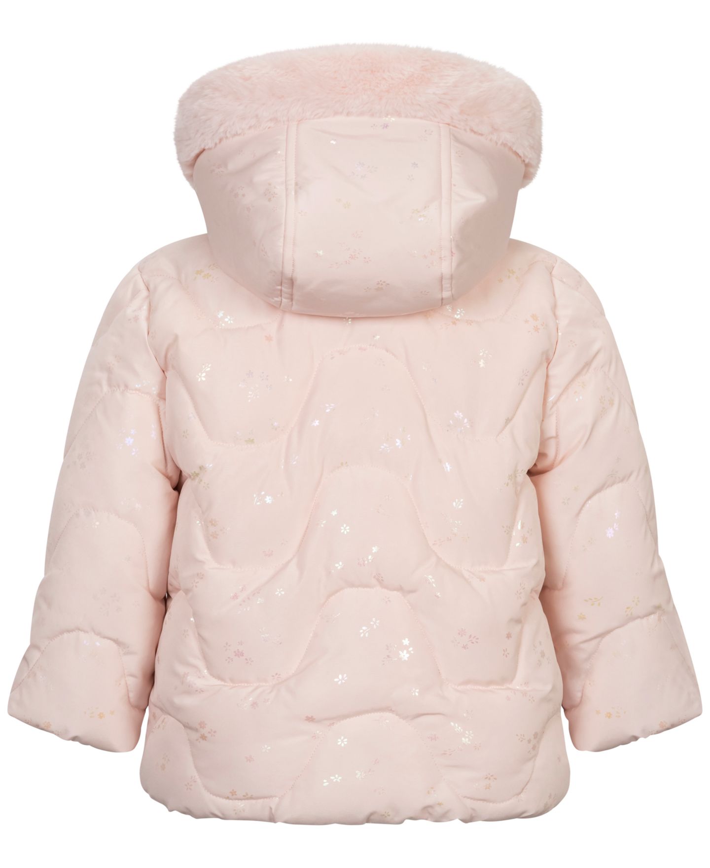 Комплект S Rothschild & CO Foil-Print Quilted Puffer Jacket and Mittens, 2-Piece Set для девочек-малышей, цвет: Розовый — фото 2