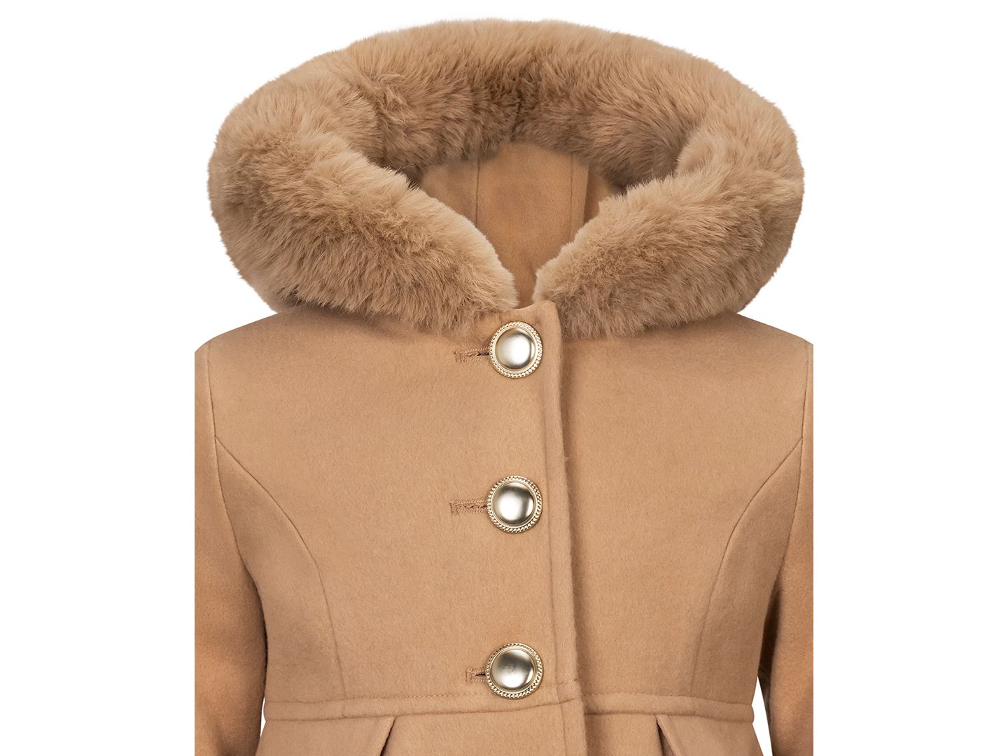 Пальто S Rothschild & CO Hooded Single-Breasted Coat для девочек-малышей, цвет: Верблюжий — фото 3