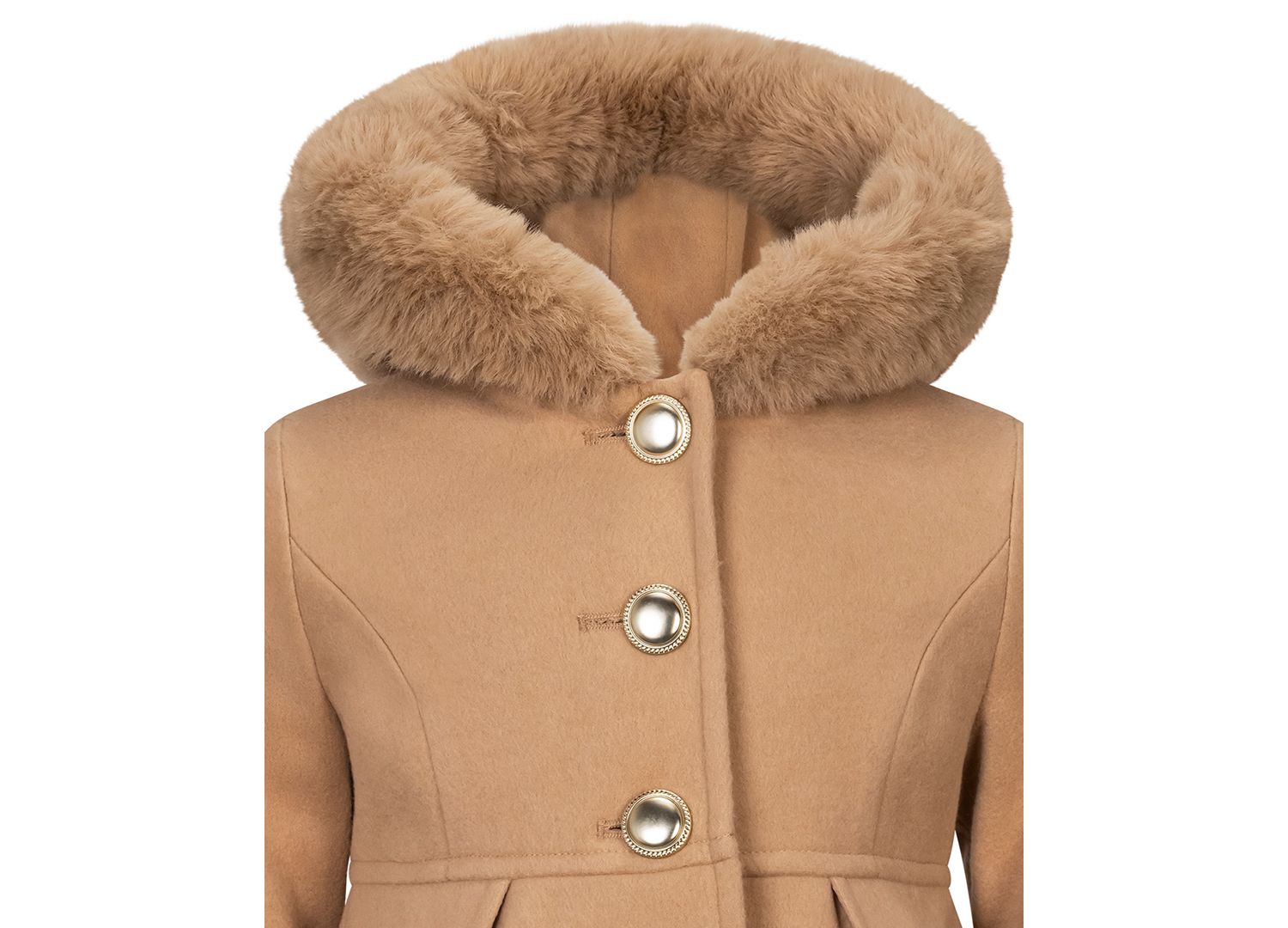 Baby Girls' Hooded Single-Breasted Coat