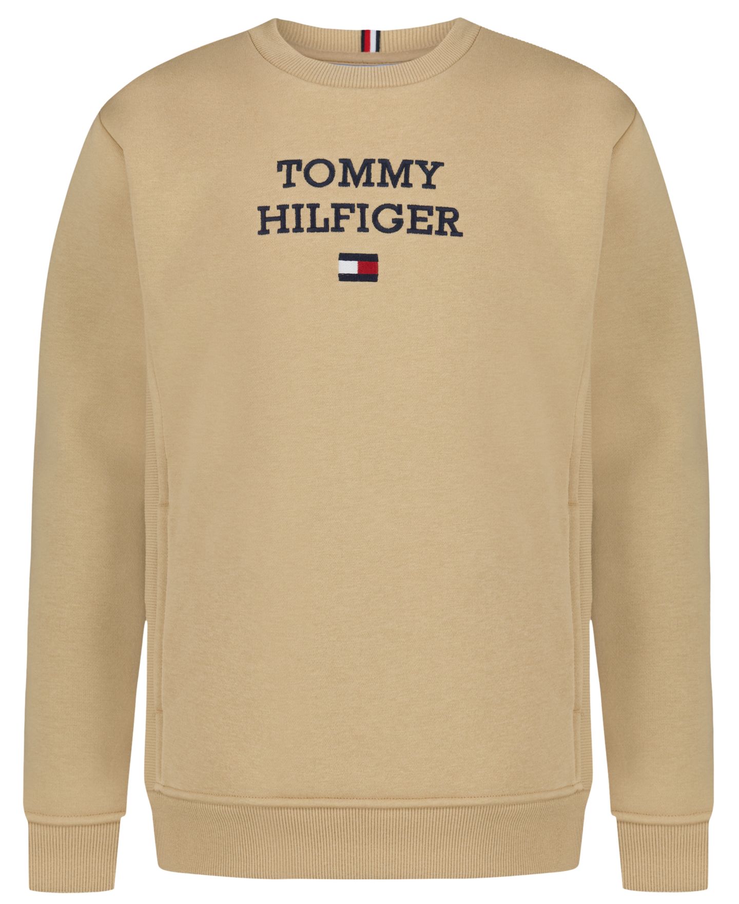 Толстовка Tommy Hilfiger Classic Lockup Fleece Crewneck для мальчиков, цвет: Incense — фото 1