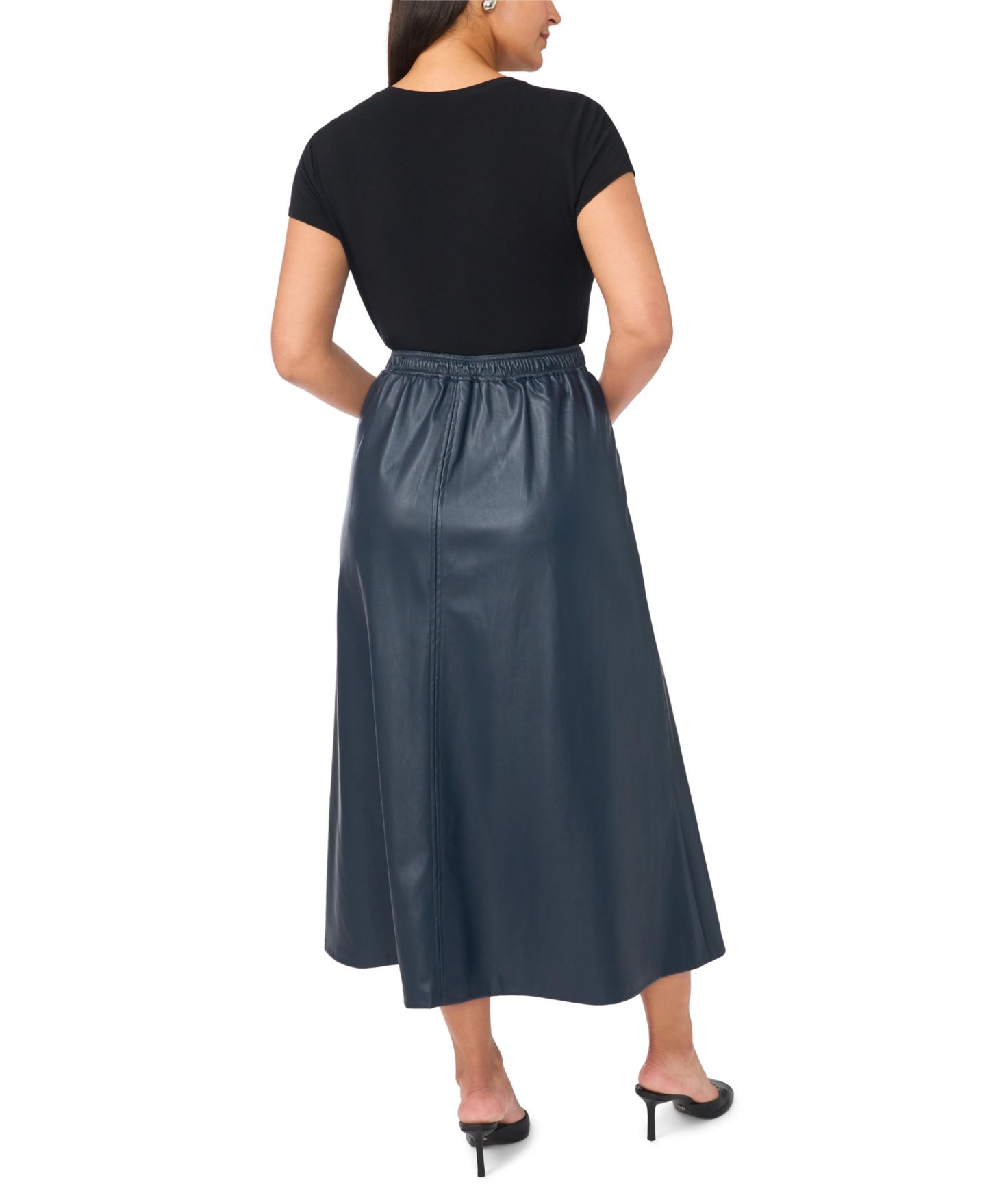 Женская юбка Vince Camuto Plus Size High-Waisted Maxi A-Line, цвет: Насыщенный тёмно-синий — фото 5