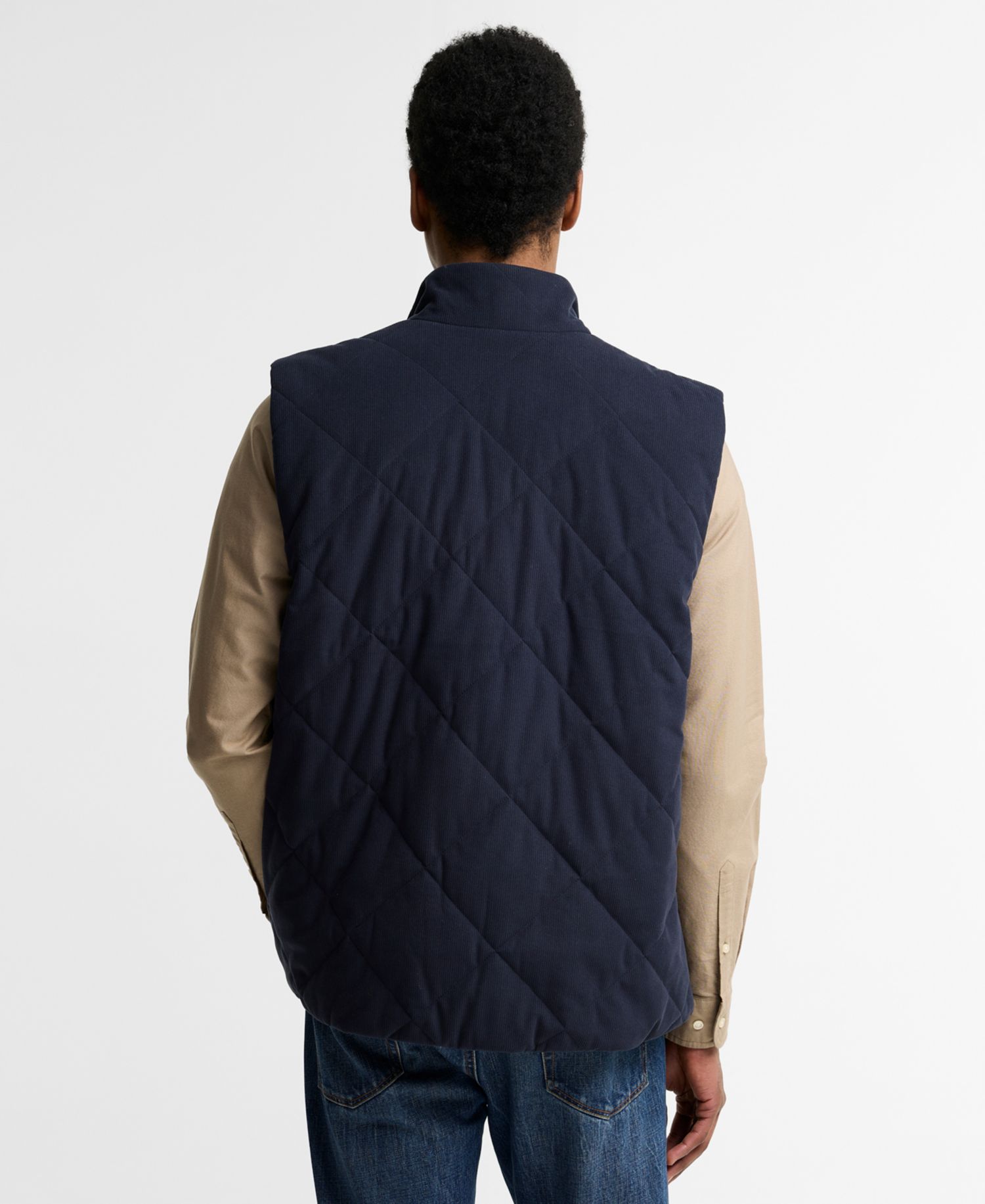 Men's Corden Quilted Tartan-Trim Vest