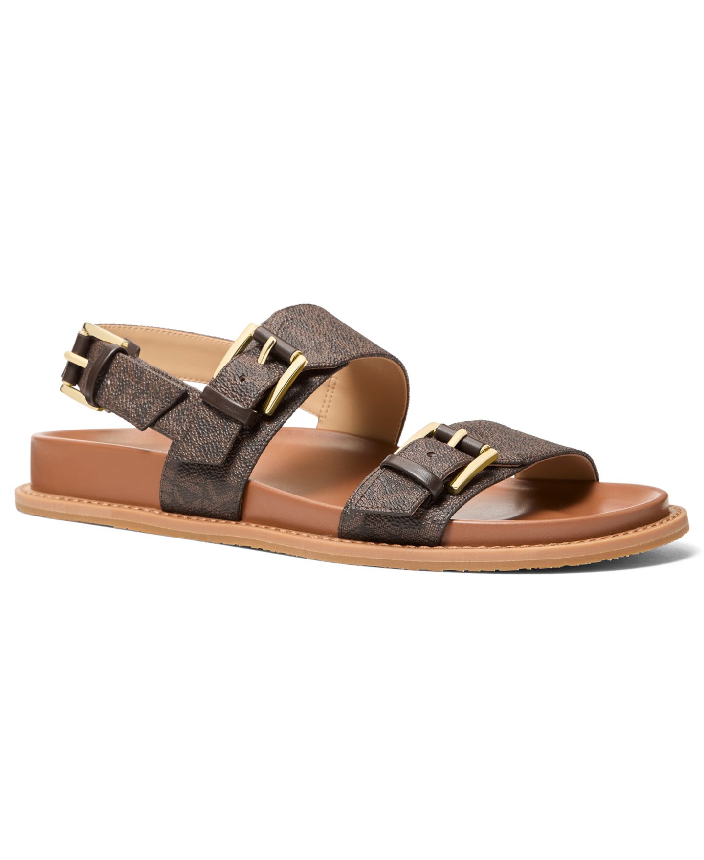 Женские сандалии Michael Kors Nia Footbed Flat, цвет: Коричневый — фото 1