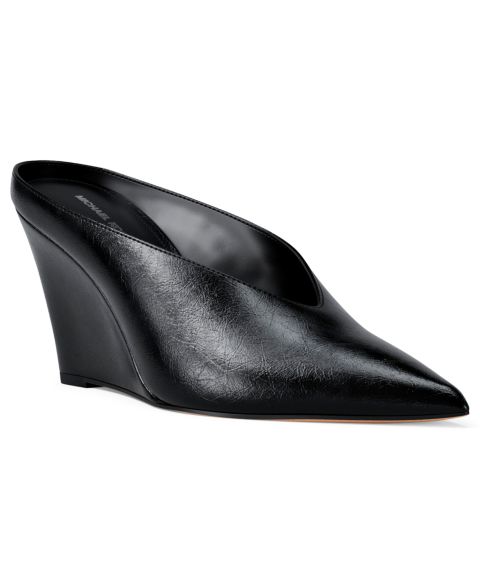 Женские туфли Michael Kors Xandra Slip-On Wedge Pumps, цвет: Чёрный кожаный