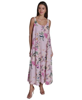 Women's Commuter Printed Scoop Neck Maxi Dress