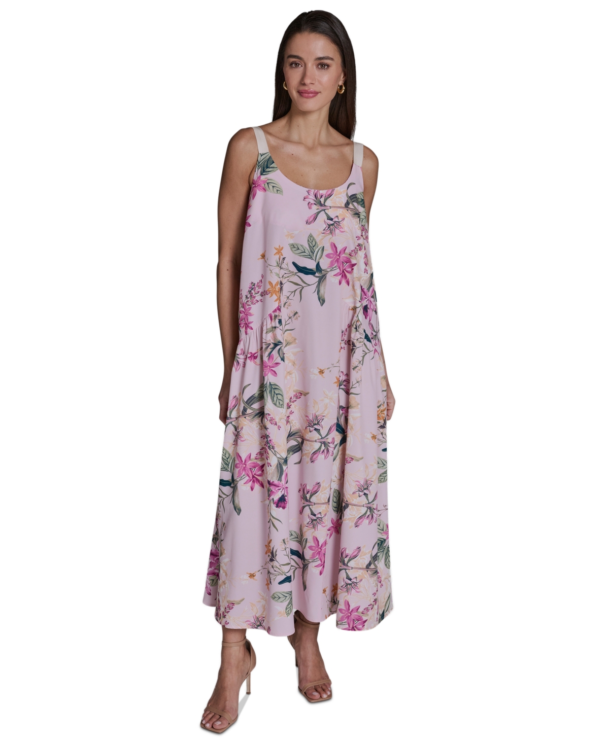 Bcbg Women's Commuter Printed Scoop Neck Maxi Dress
