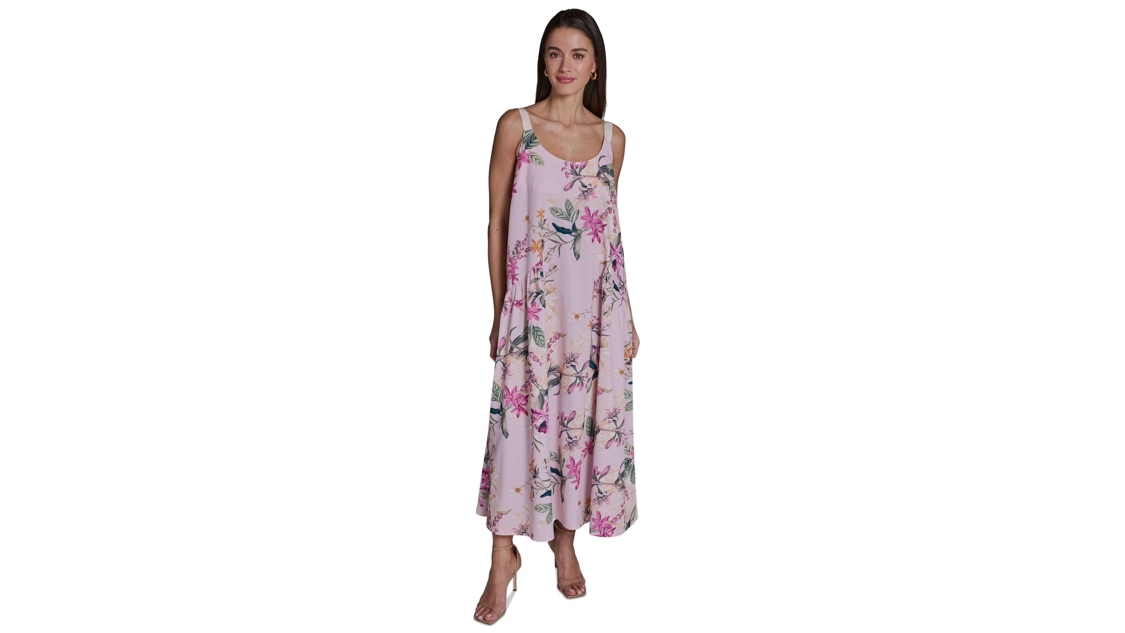 Bcbg Women's Commuter Printed Scoop Neck Maxi Dress
