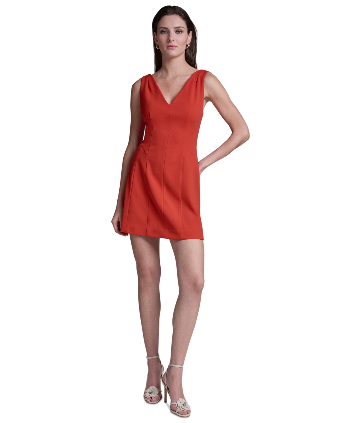 Bcbg Women's V-Neck Fit-and-Flare Mini Dress