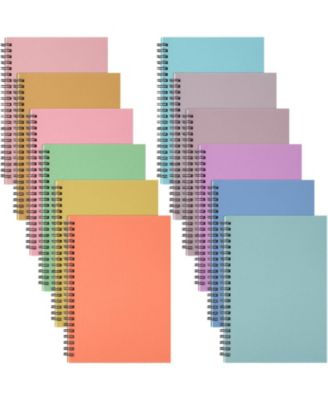 12 Pack A5 Spiral Notebooks College Ruled Thick Paper Side Binding For Work School