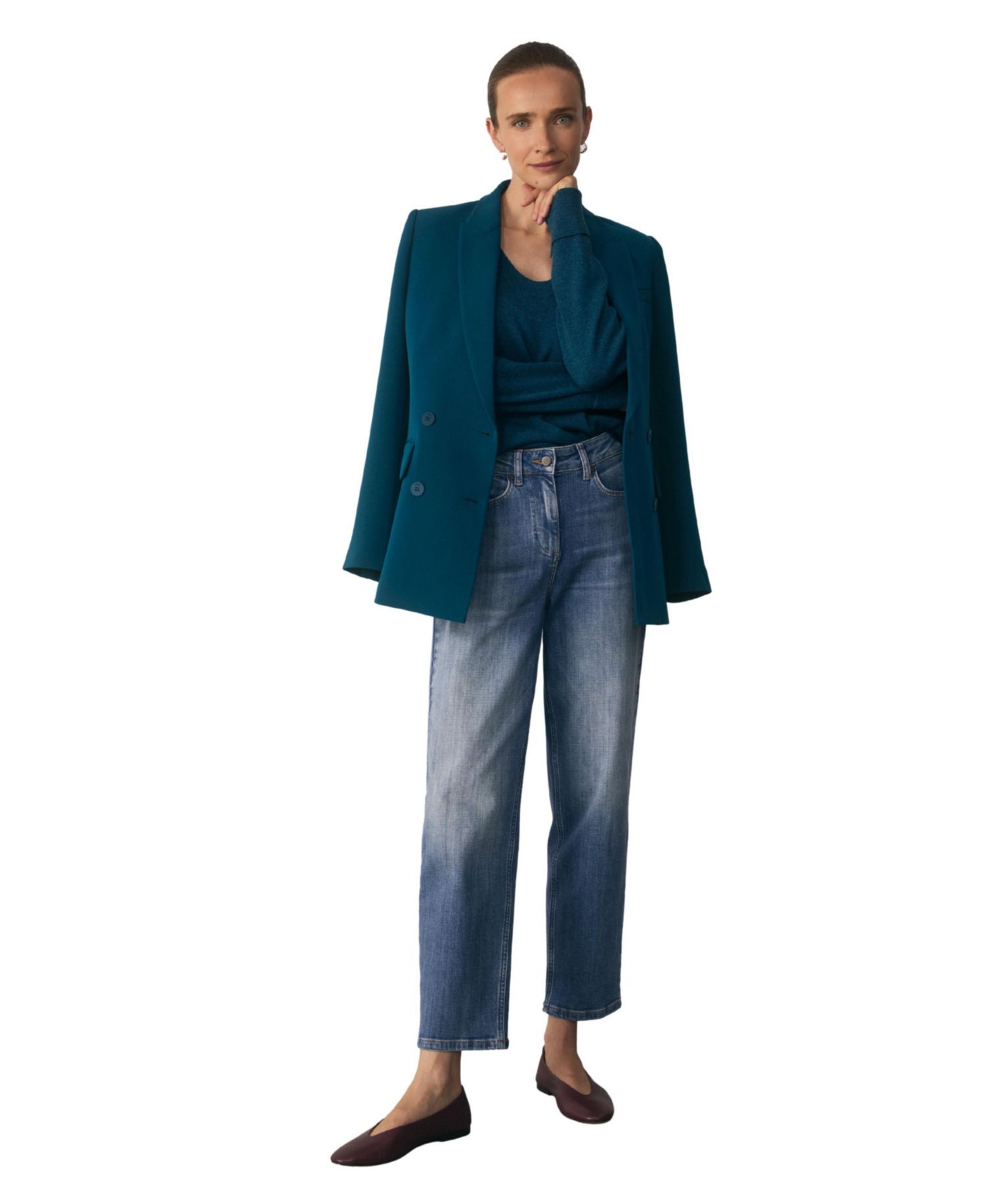 Women's Almeida Longline Wrapped-Waist Blazer