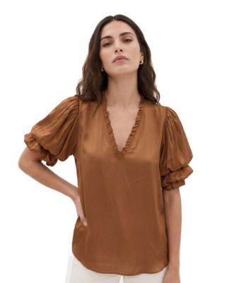 Women's Ruffle V-Neck Blouse