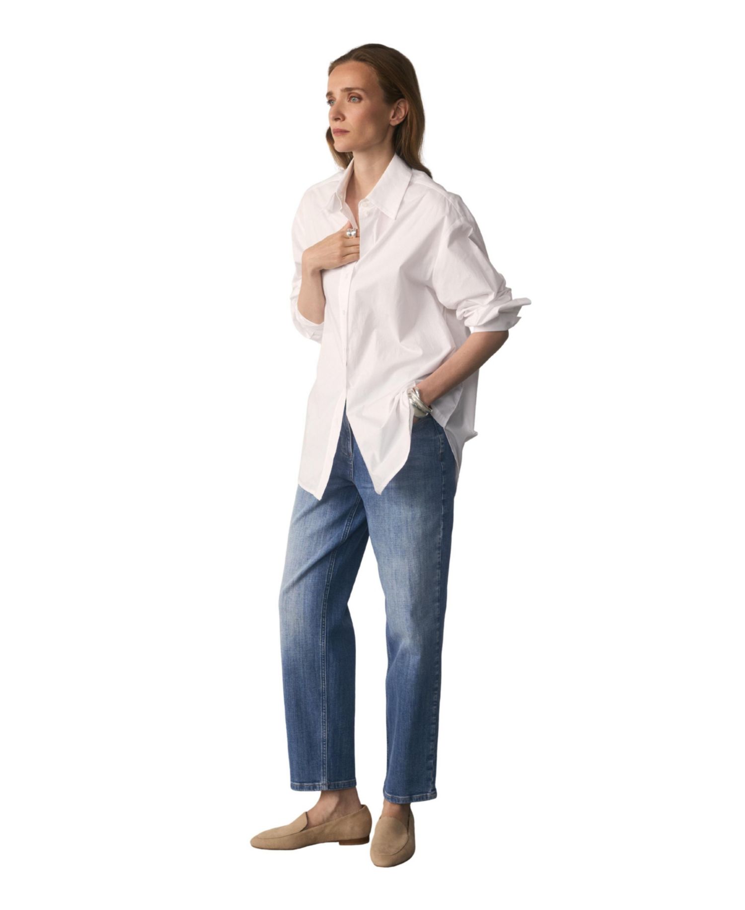 Women's Claudia Cotton-Blend Oversized Long-Sleeve Button-Down Shirt