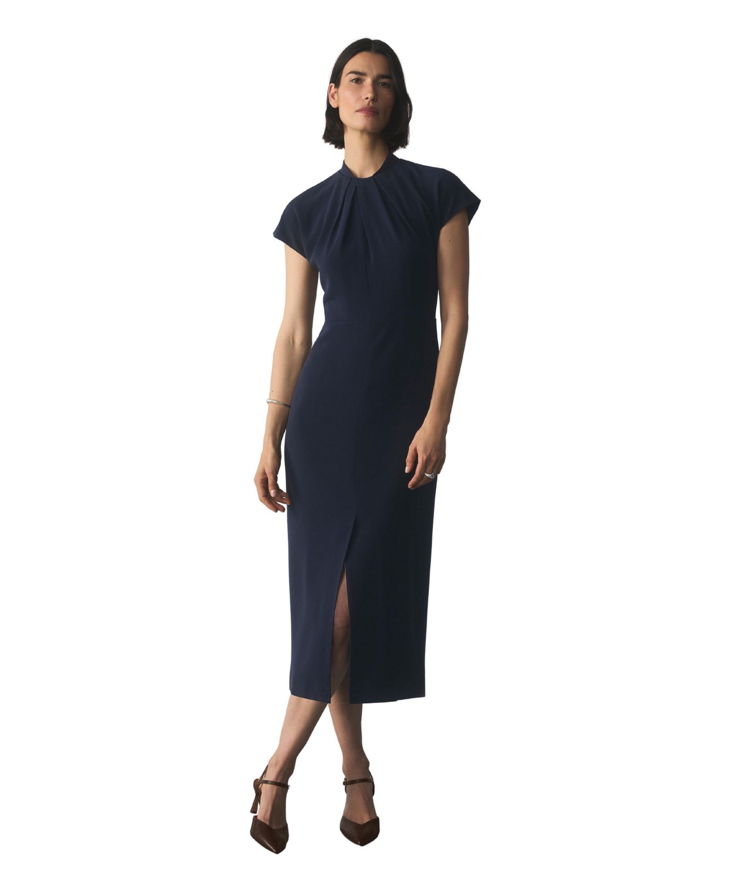 Women's Rossano High-Neck Short-Sleeve Midi Dress