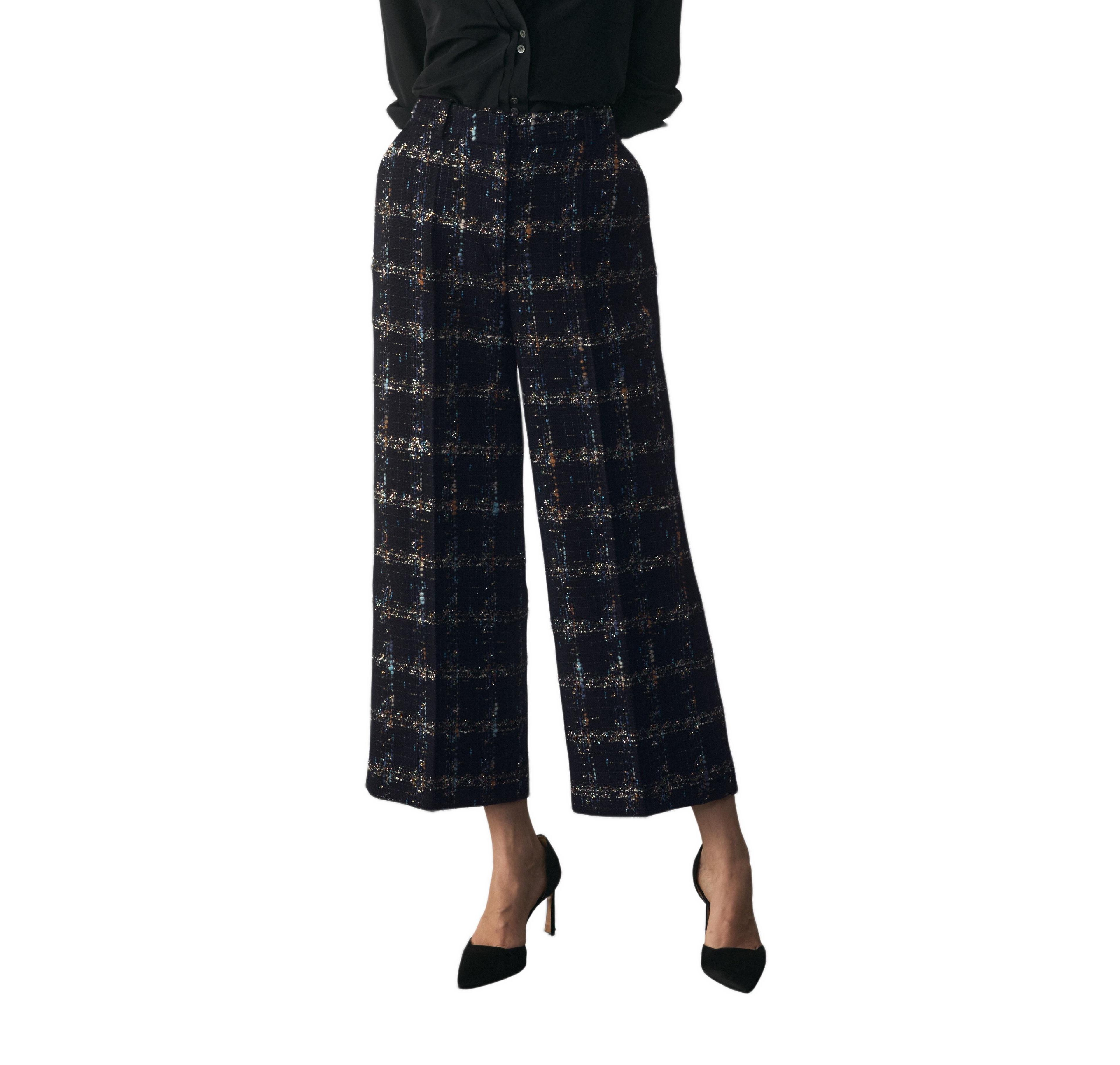 The Fold Women's Culotte High-Waisted Wide-Leg Cropped Pants