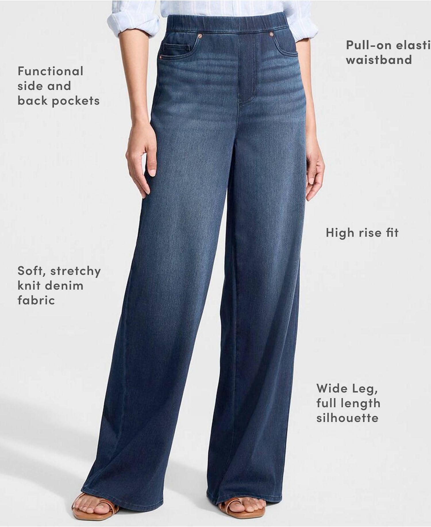 Plus Size Starfish Denim High Rise Wide Leg Jeans