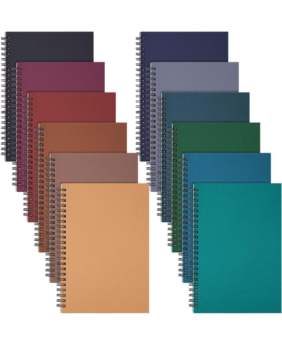 Danrong 12 Pack A5 Spiral Notebooks College Ruled Thick Paper Side Binding For Work School