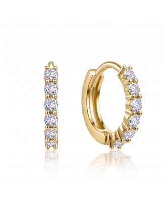 Dainty 13MM Sparkling CZ Extra Mini Huggie Hoop Earrings