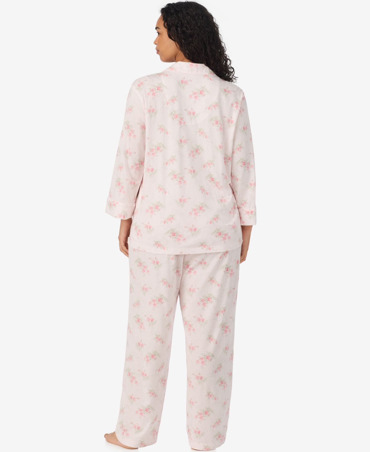 Women's Plus Size 3/4-Sleeve Pajama Set