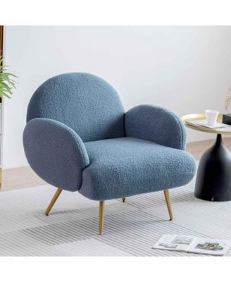 Teddy Upholstered Armchair, Modern Accent Chair with Metal Legs