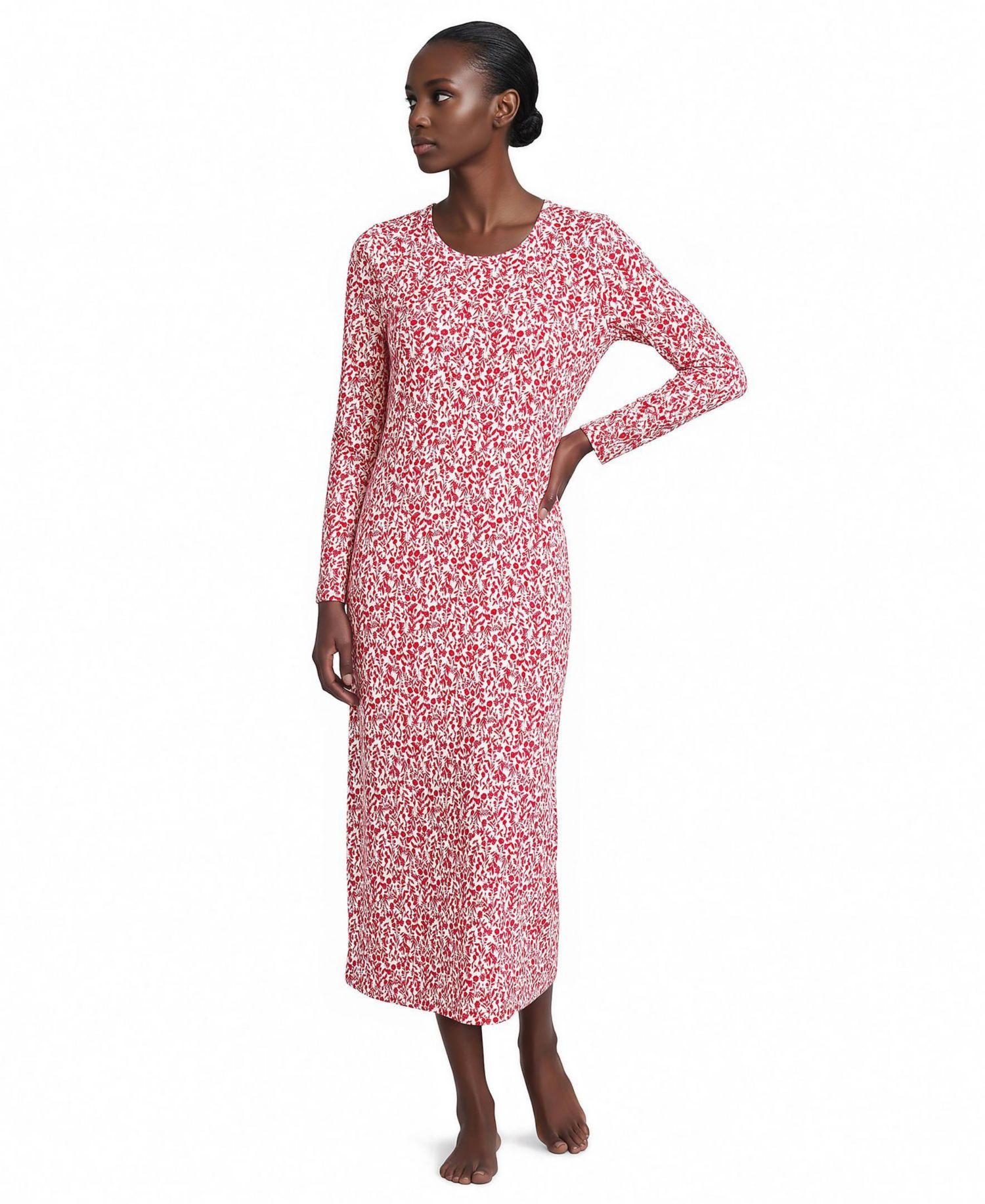 Women's Tall Cotton Long Sleeve Midcalf Nightgown
