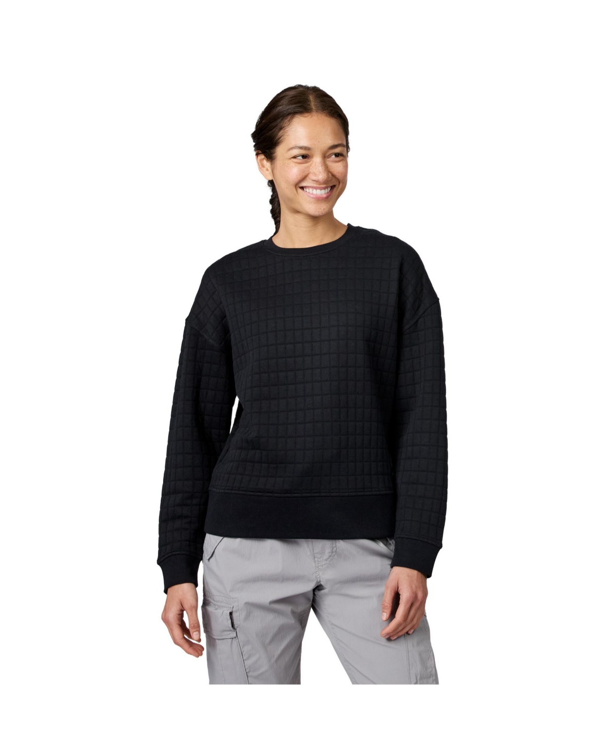 Free Country Women's UltraFill Fleece Crew Neck Pullover Top - Black