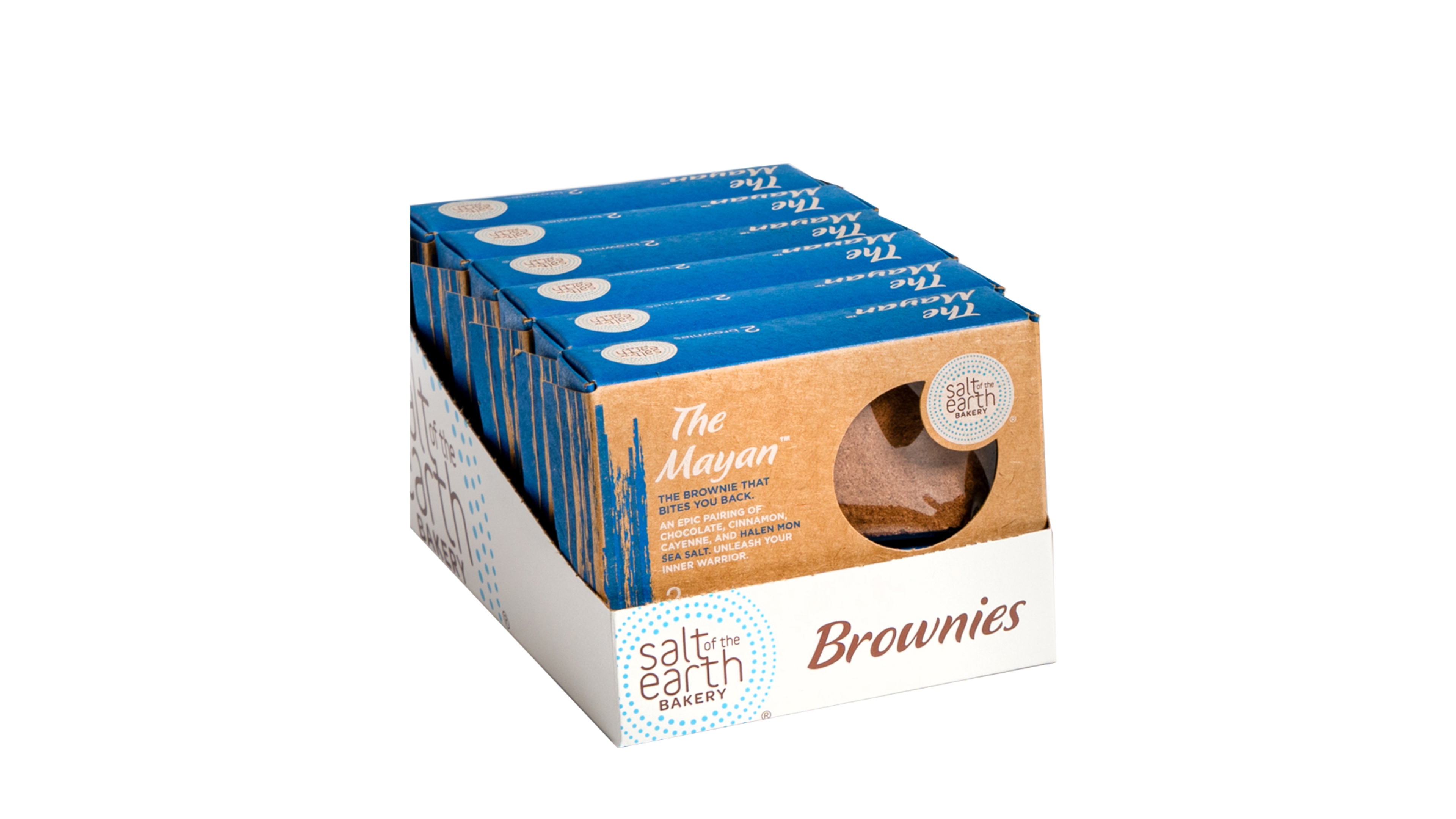 Salt of the Earth Bakery Fresh Baked Cayenne and Cinnamon Chocolate Brownies Gourmet Boxes, 12-Piece