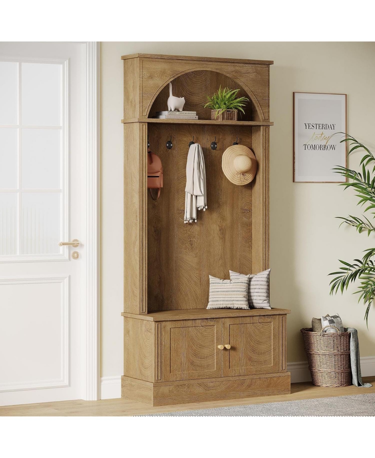 Tribesigns 70.86" Hall Tree with Bench and Shoe Storage