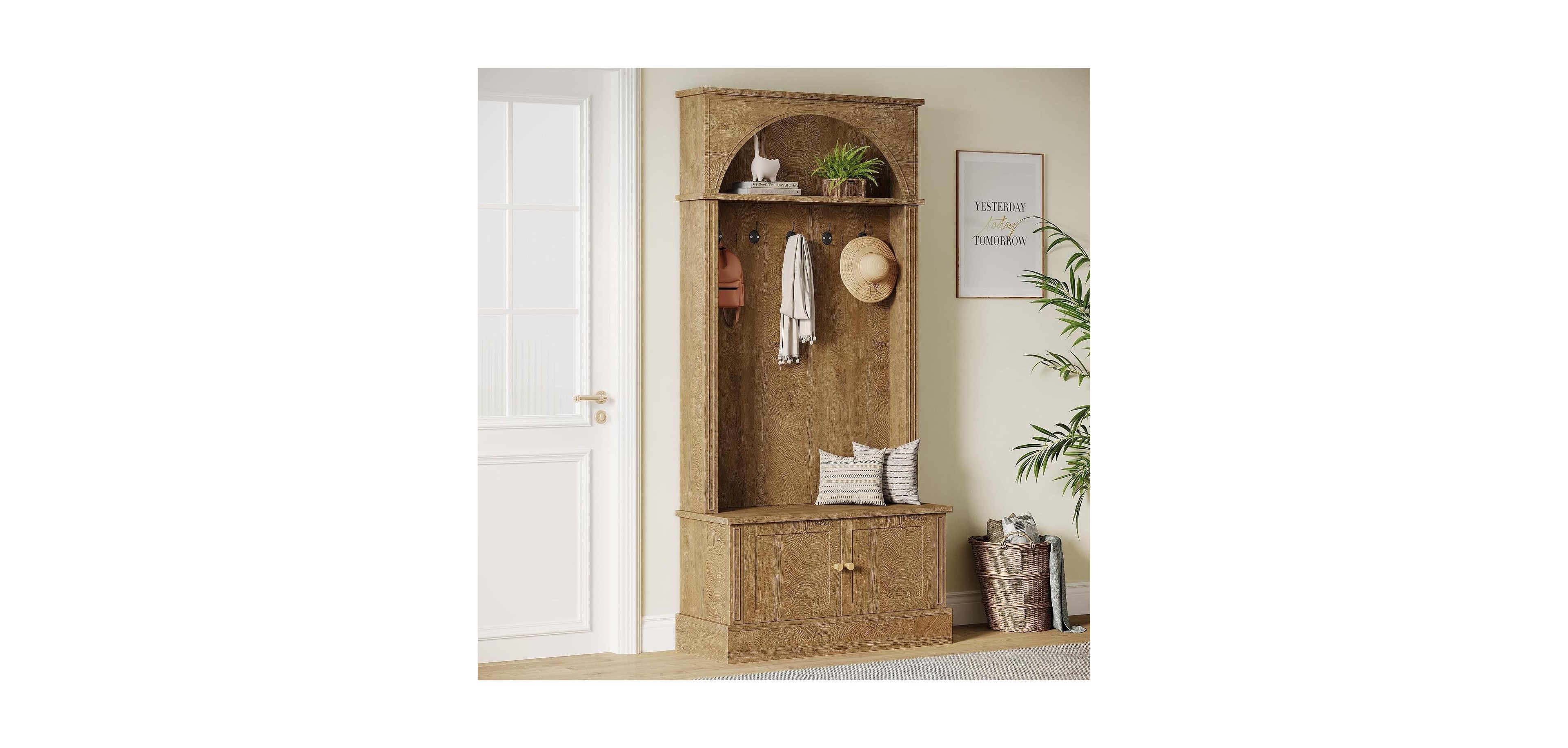 Tribesigns 70.86" Hall Tree with Bench and Shoe Storage