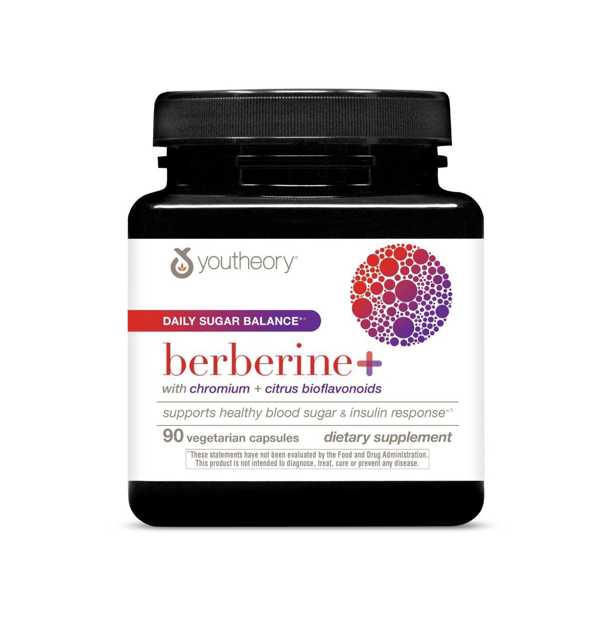 Youtheory Berberine Plus Daily Sugar Balance Supplement, 600 Milligram Berberine HCl, Supports Healthy Blood Sugar and Insulin Response 45 Day Supply