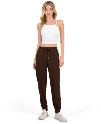 Women's Ottoman-Rib Mid-Rise Jogger Pants