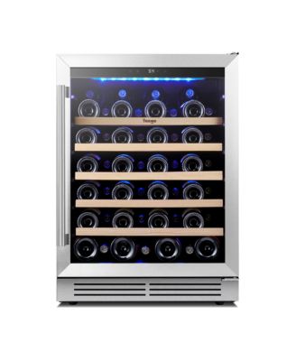 24" Wine Refrigerator 5.12 Cu.ft Cooler Single Zone Under Counter Fridge,40degree(s)F-65degree(s)F Wine Fridge,Freestanding/Built-in