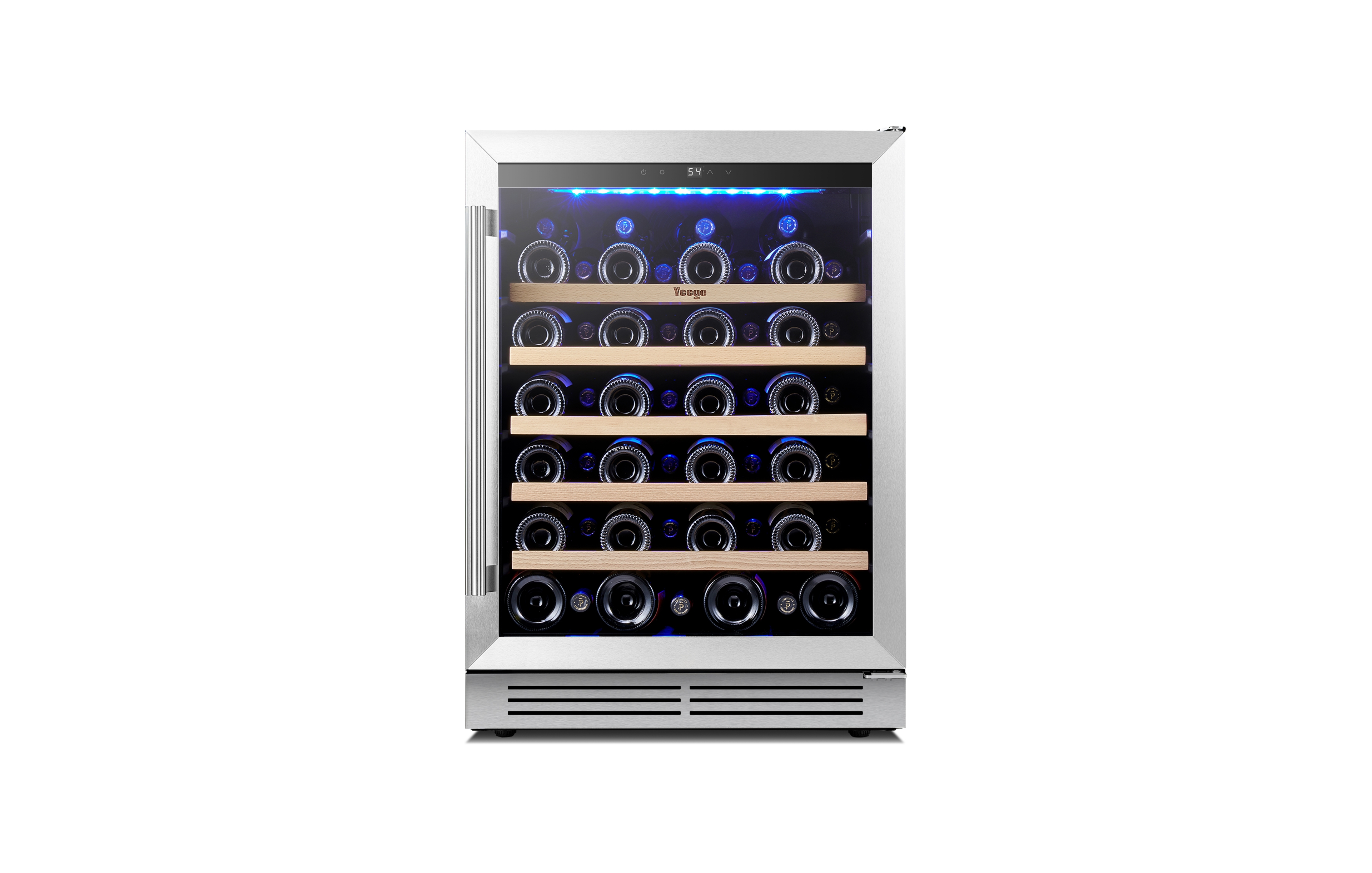 Yeego 24" Wine Refrigerator 5.12 Cu.ft Cooler Single Zone Under Counter Fridge,40degree(s)F-65degree(s)F Wine Fridge,Freestanding/Built-in