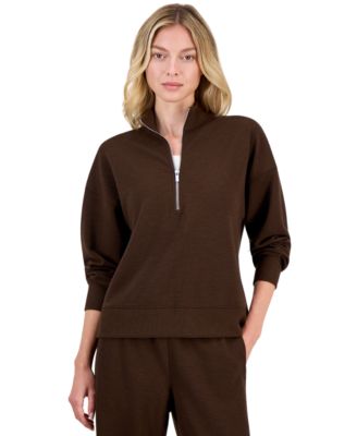 Women's Ottoman-Rib 1/2 Zip Mock Neck Pullover
