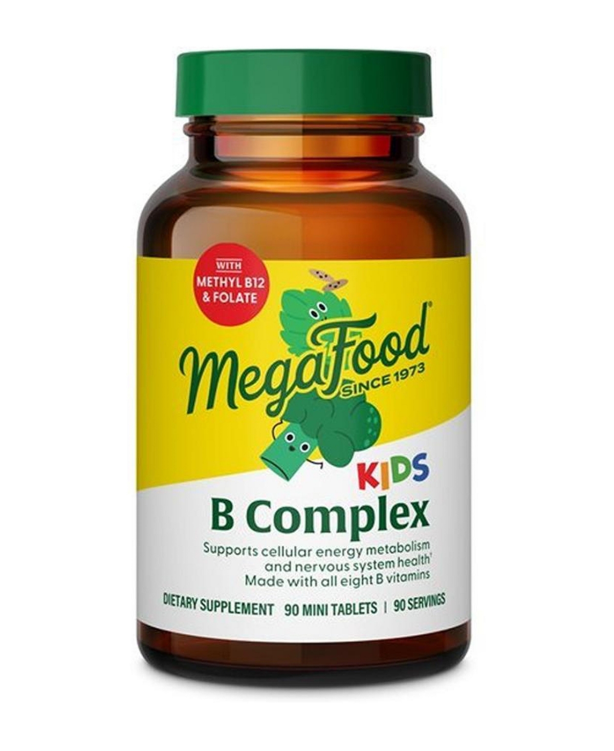MegaFood Kids B Complex Vitamins, Vitamin B6, Methyl B12, Folate and Biotin, 90 Mini Tablets