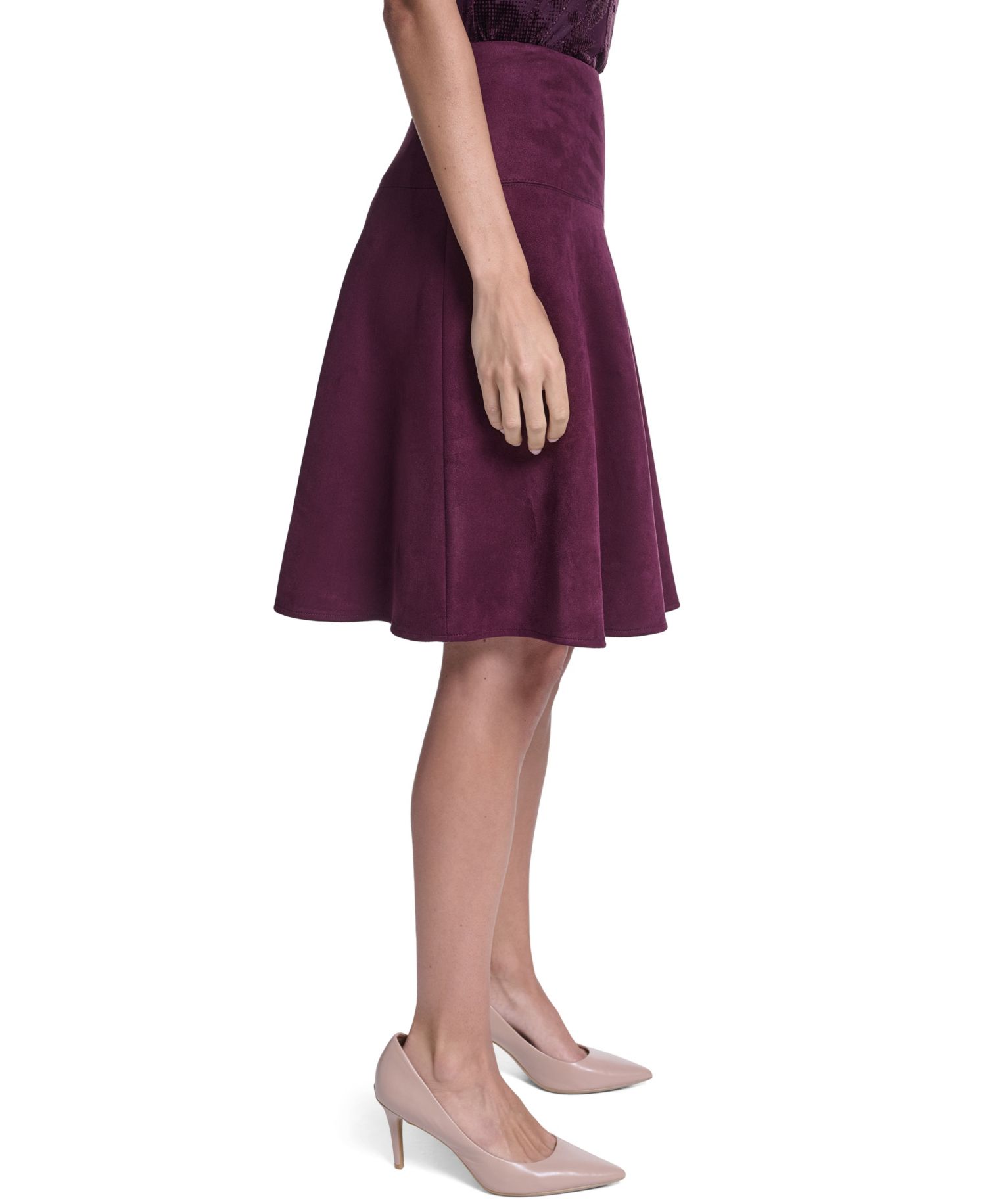 Women's A-Line High-Waisted Knee-Length Skirt
