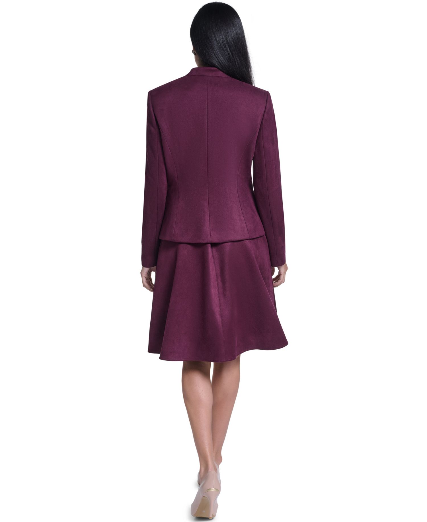 Women's Collarless Open-Front Long-Sleeve Blazer