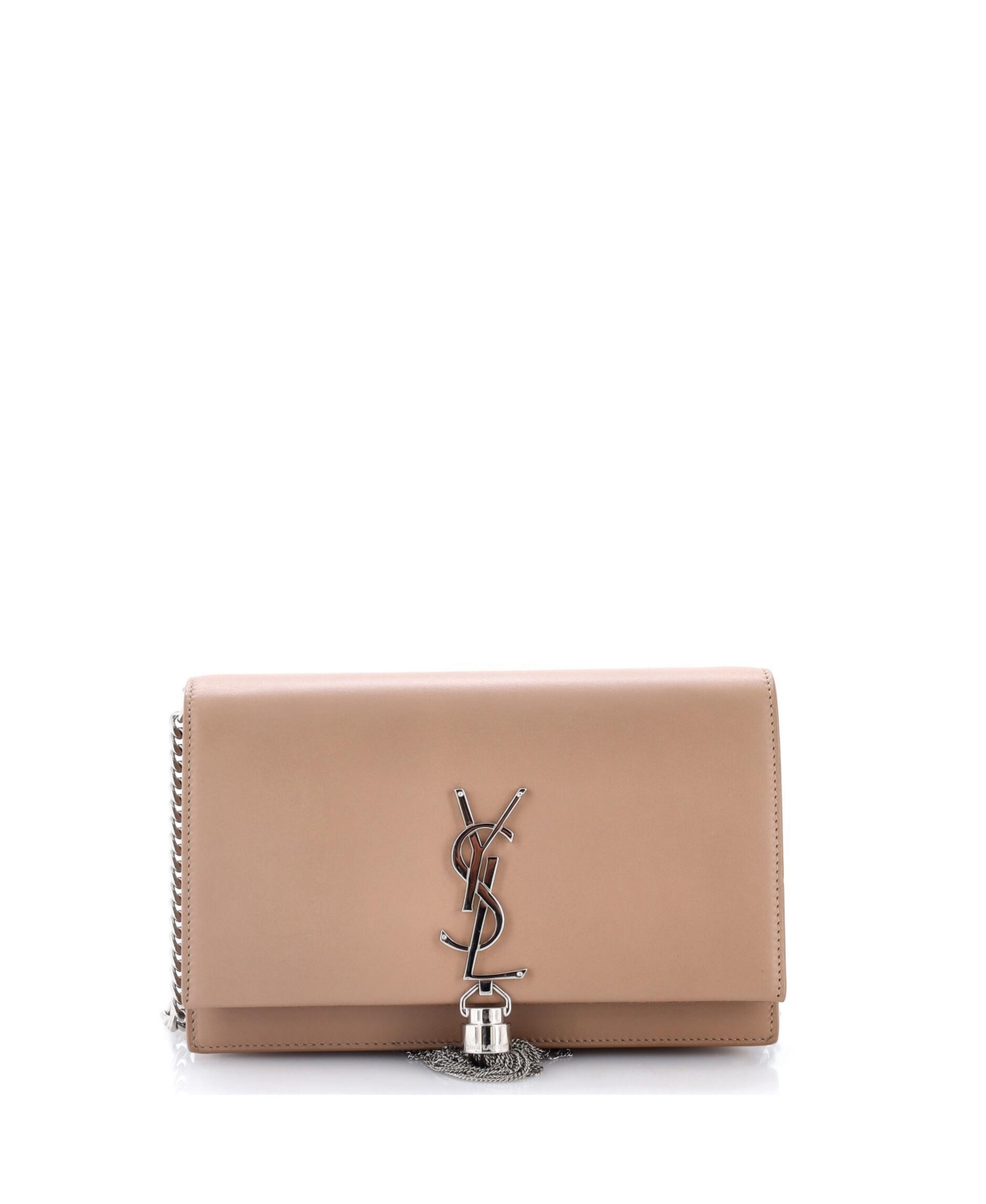 Pre-Owned Saint Laurent Classic Monogram Tassel Chain Wallet Leather