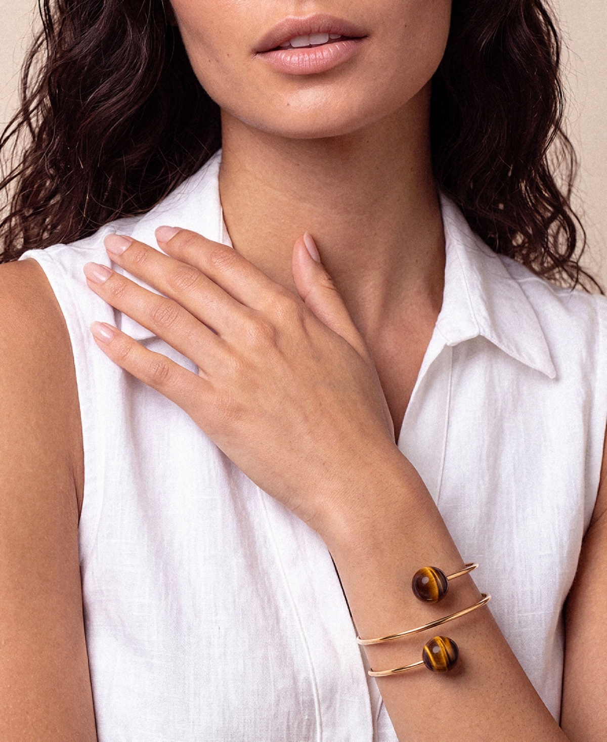 Ettika Summer Escape Tiger's Eye Cuff Bracelet