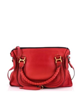 Large Marcie Braided Satchel Leather