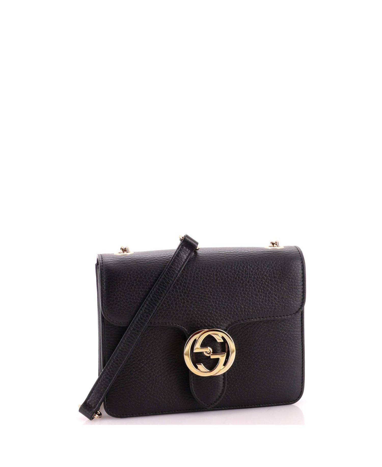 Small Interlocking Shoulder Bag Leather