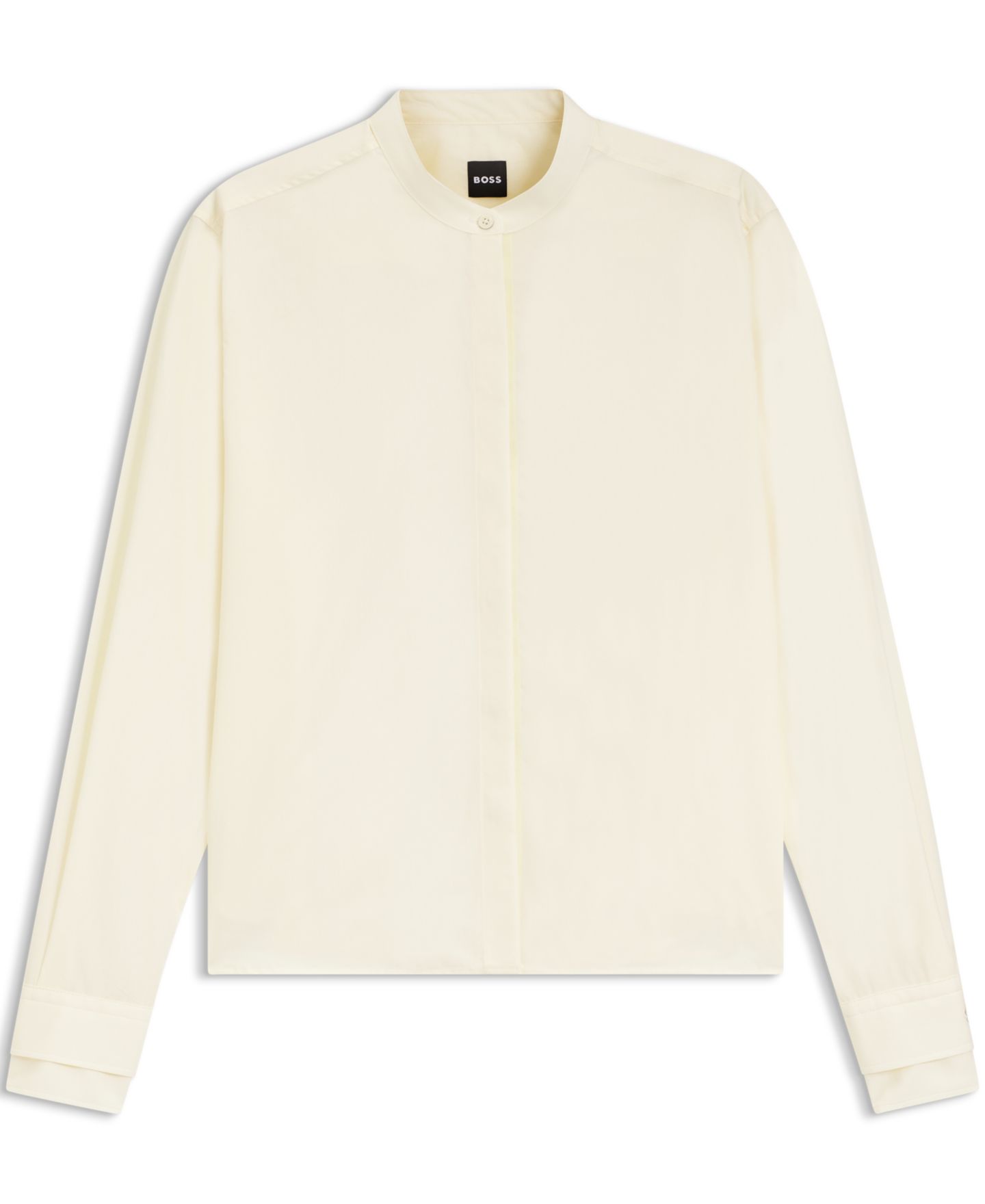 Женская блузка Hugo Boss BOSS by Cotton Poplin Regular-Fit, цвет: Бежевый — фото 2