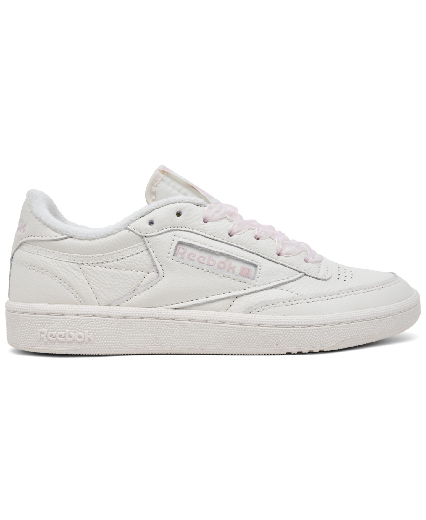 Женские кроссовки Reebok Club C 85 Vintage Suede, цвет: Белый / Розовый — фото 2