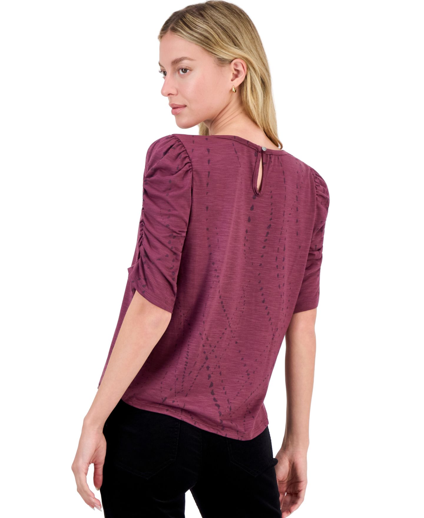 Женская футболка Democracy Ruched Elbow-Length Scoop Neck, цвет: Fgdr — фото 3