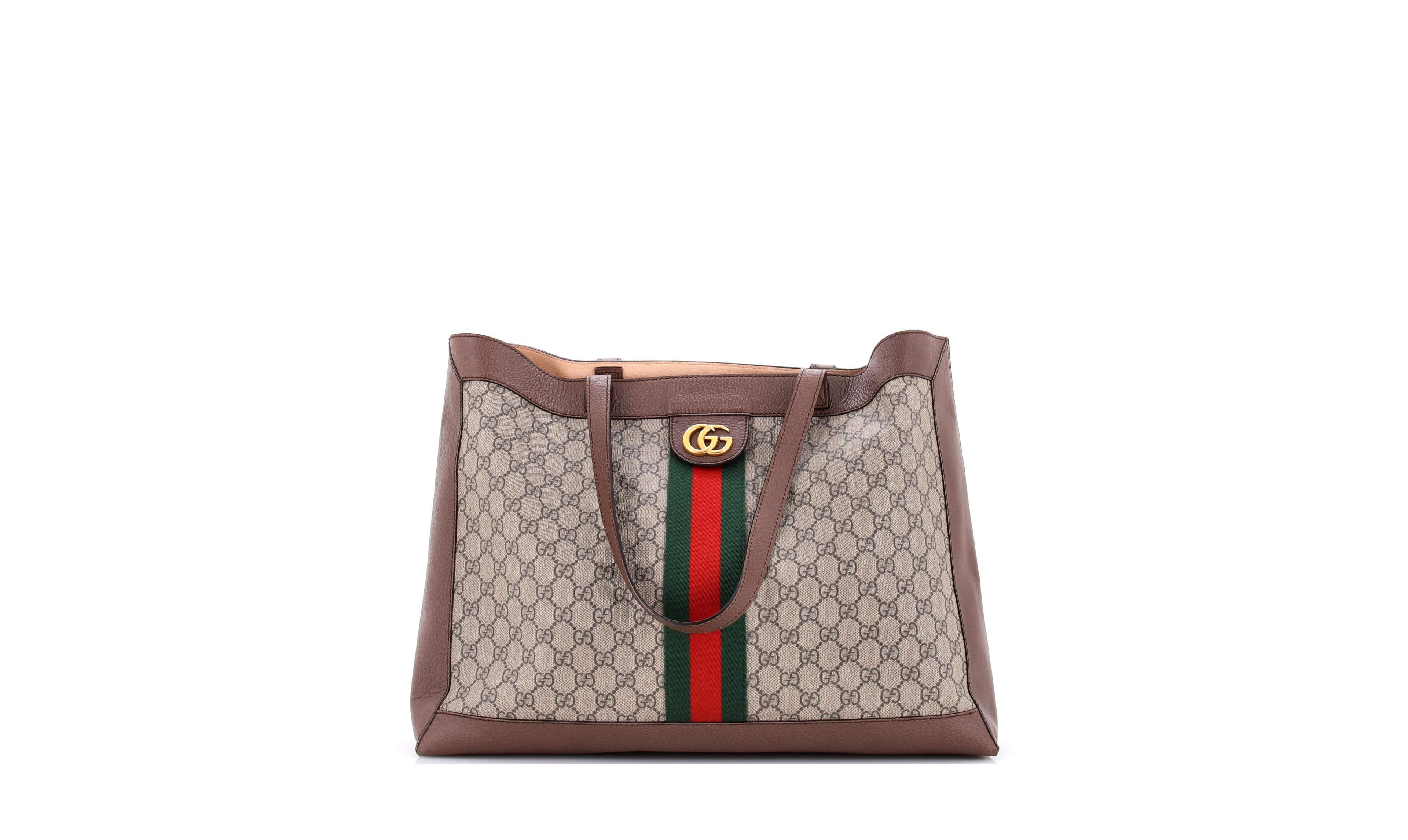 Pre-Owned Gucci East West Disney Three Little Pigs Ophidia Soft Open Tote Gg Coated Canvas