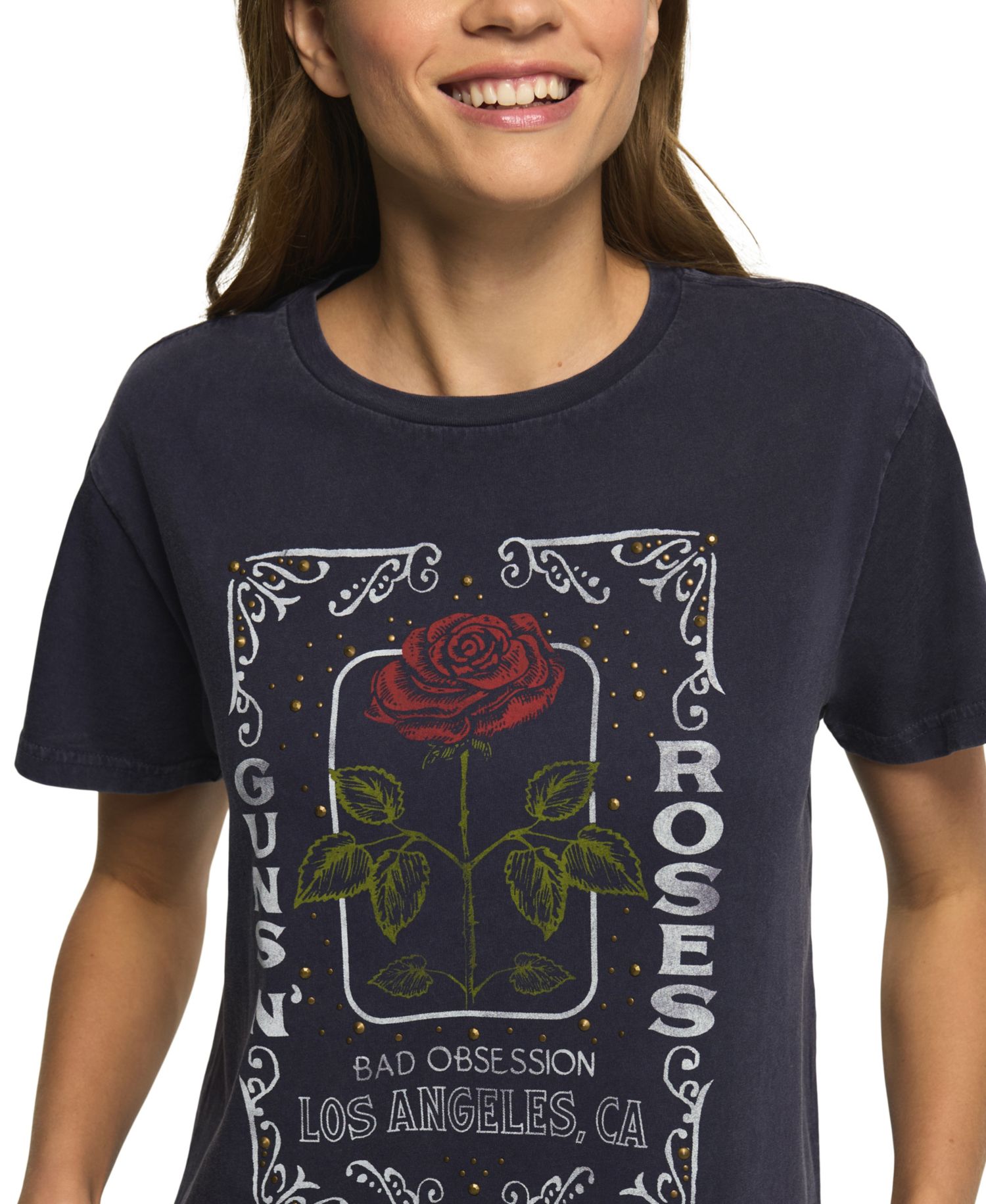 Women's Guns N Roses Graphic Boyfriend Retro T-Shirt