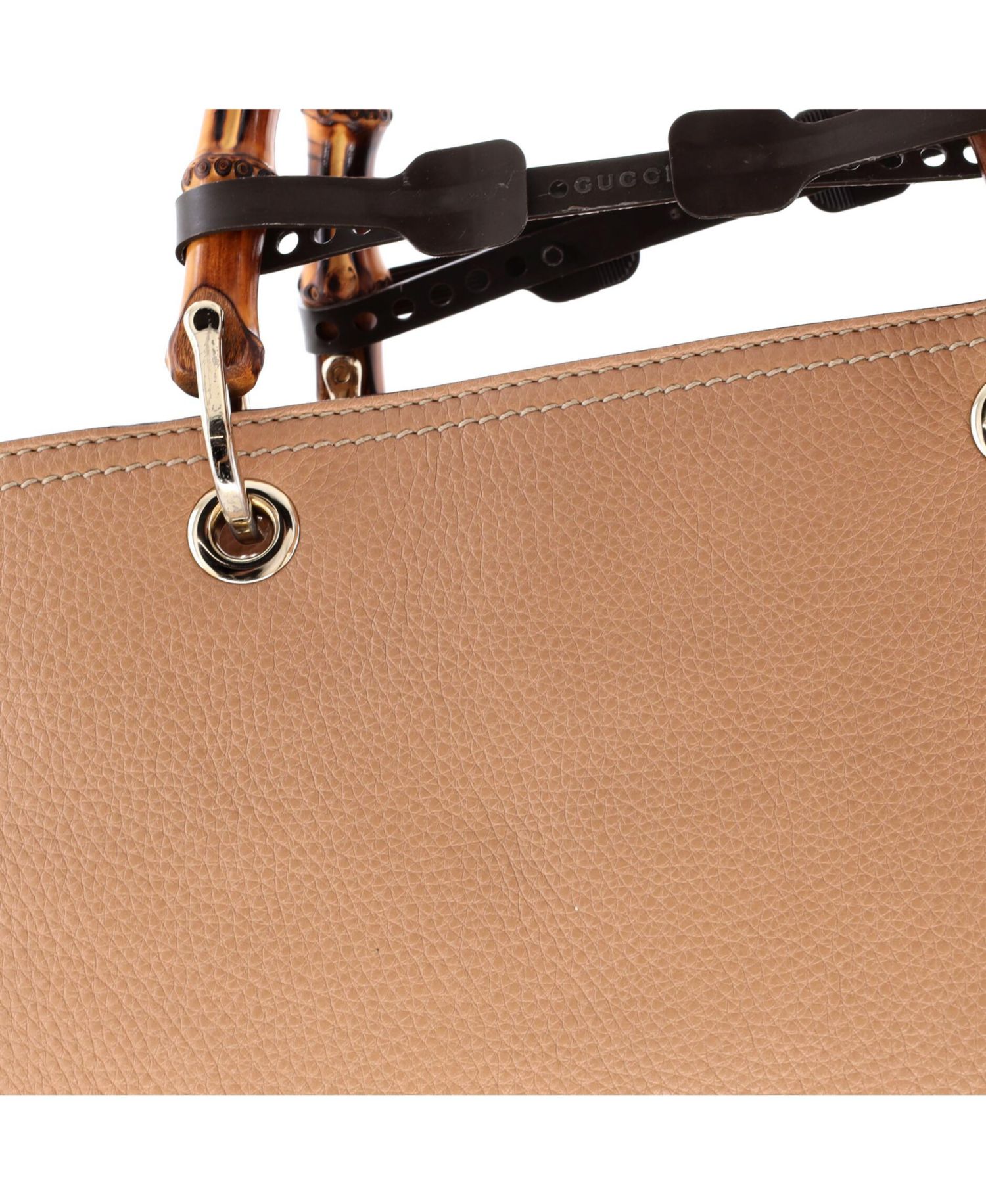 Medium Bamboo Shopper Tote Leather