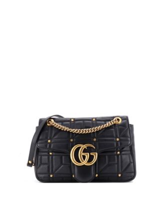 Medium GG Marmont Flap Bag Studded Matelasse Leather
