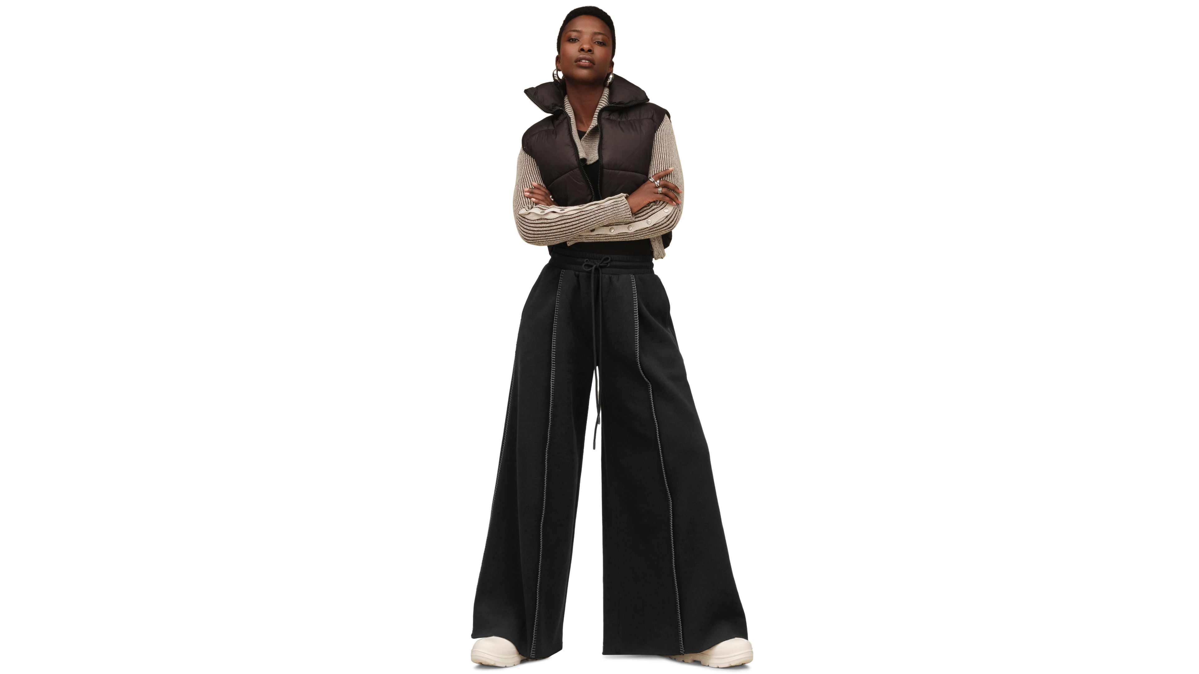 Ugg Women's Classic Extra Whipstitch Detail Wide-Leg Pants