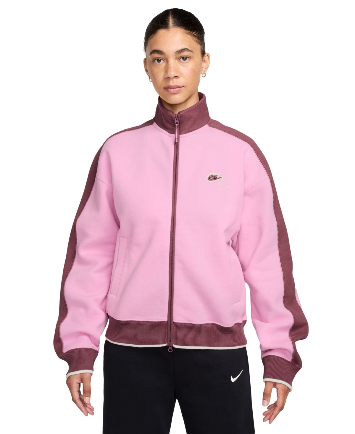 Nike Studio Fleece Women's Full-Zip Track Jacket - Pink Rise/Pink Smoke/Sail