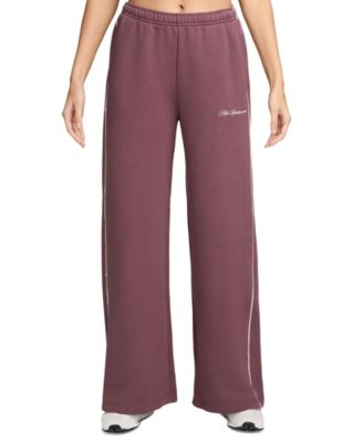 Women's Studio Fleece Mid-Rise Wide-Leg Scallop Pants